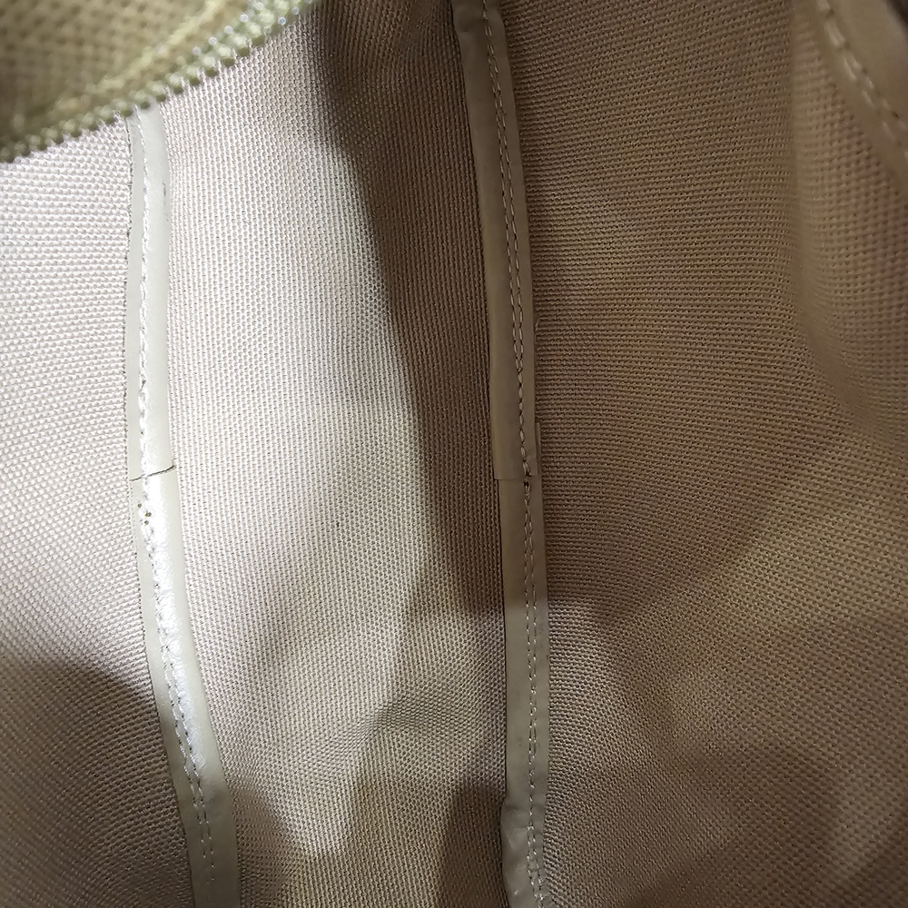 NWT Longchamp 1948 Canvas Pouch - Olive Green Small Handbag with Striped Handle - Picture 8 of 9